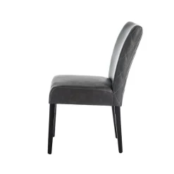 Fritz diamant Chaise avec dos matelassé en synthétique et pieds en bois