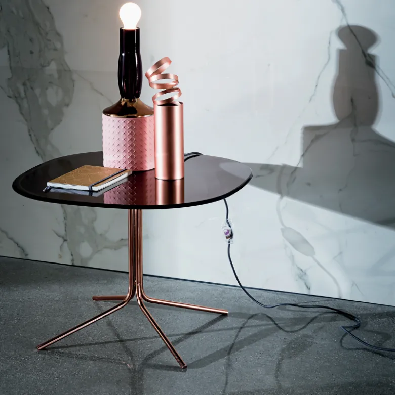 Genius Table basse design en verre et métal