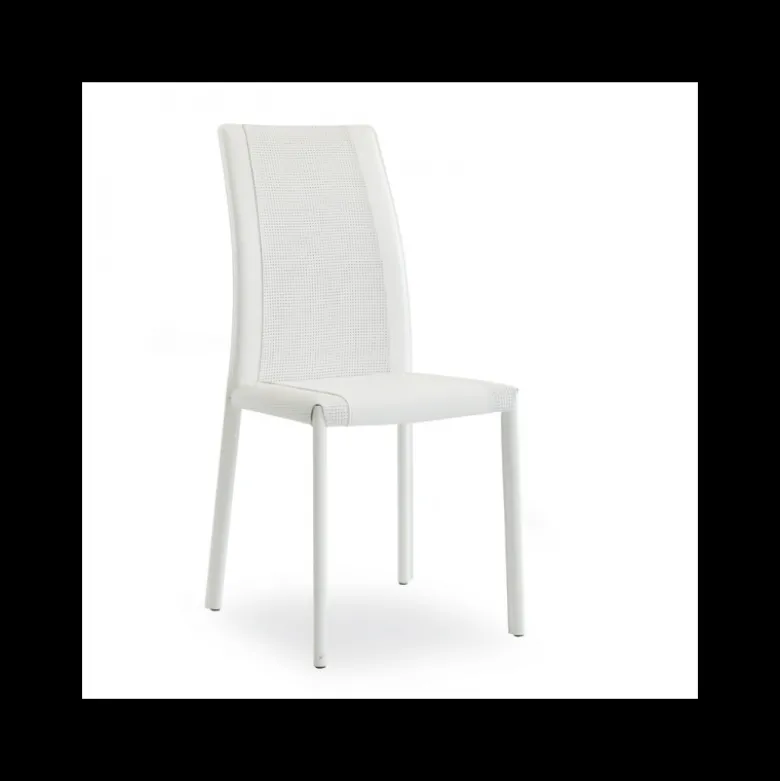 Giada Chaise de salle à manger en croûte de cuir