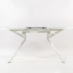 Giove Table ronde extensible en verre blanc