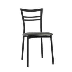 Go 1419 Chaise de cuisine rembourrée en synthétique et métal