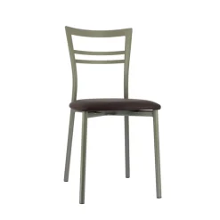 Go 1419 Chaise de cuisine rembourrée en synthétique et métal