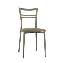 Go 1419 Chaise de cuisine rembourrée en synthétique et métal