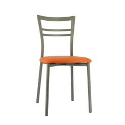 Go 1419 Chaise de cuisine rembourrée en synthétique et métal