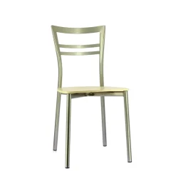 Go Connubia® Chaise contemporaine en métal et assise multiplis bois