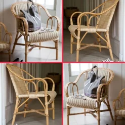 Grand père MarcelFauteuil en rotin vintage