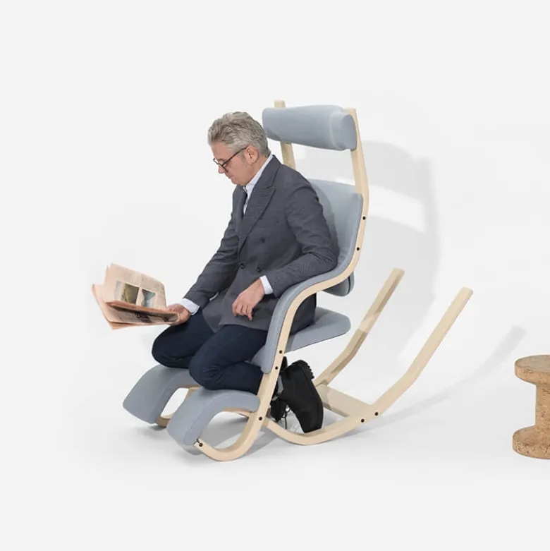 Gravity Varier® Fauteuil de relaxation en tissu et bois
