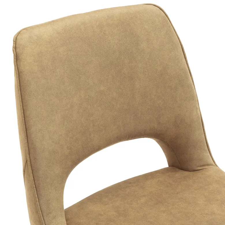 Hortense Chaise pivotante en tissu avec pieds en bois