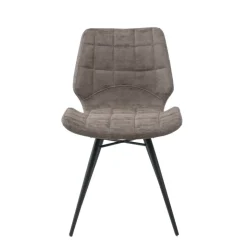 IberisChaise design rembourrée inspiration vintage avec pieds en métal noir