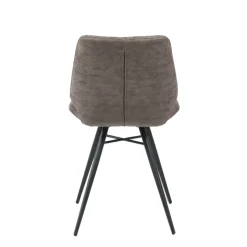 IberisChaise design rembourrée inspiration vintage avec pieds en métal noir