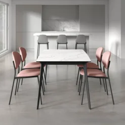 Infiné Table de salle à manger en céramique extensible