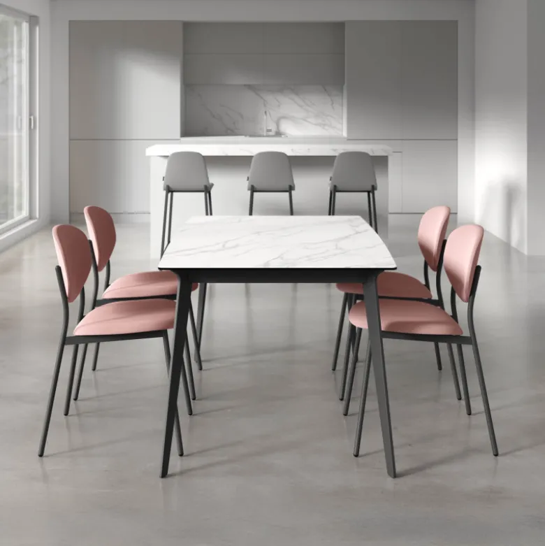 Infiné Table de salle à manger en céramique extensible