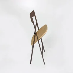 Jolie Chaise pliante italienne en bois et métal