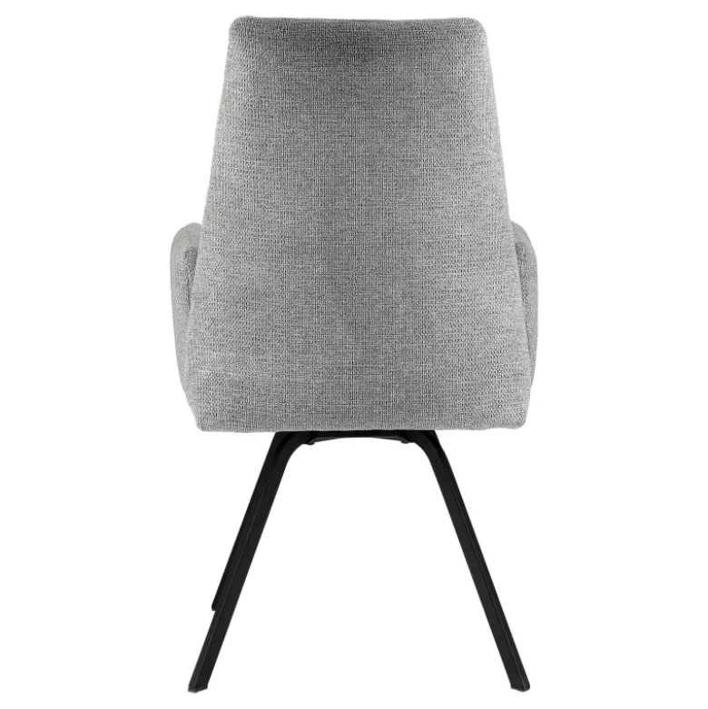 Jules Fauteuilconfortable en tissu avec dossier inclinable et pieds en métal