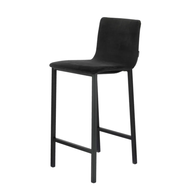 Koko Mobliberica® Tabouret snack en tissu dossier bas avec pieds en métal