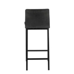 Koko Mobliberica® Tabouret snack en tissu dossier bas avec pieds en métal