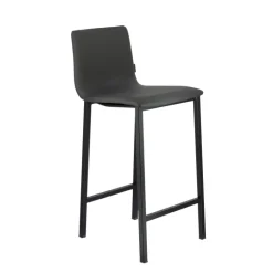 Koko Mobliberica® Tabouret snack en simili dossier bas avec pieds en métal