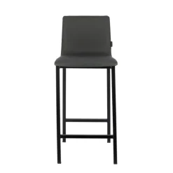 Koko Mobliberica® Tabouret snack en simili dossier bas avec pieds en métal