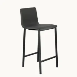 Koko Mobliberica® Tabouret snack en simili dossier bas avec pieds en métal