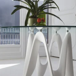Lambda Sovet® Table ronde design en verre