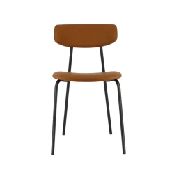 Lazio Chaise belge style rétro en simili avec pieds en métal