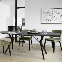 Lena Mobitec® Chaise ajourée en tissu et pieds bois style moderne