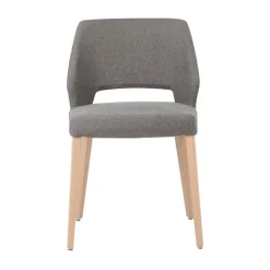 Lena Mobitec® Chaise ajourée en tissu et pieds bois style moderne