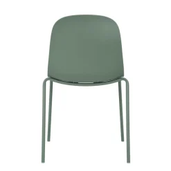 LilyChaise coque moderne empilable en polypropylène avec pieds en métal