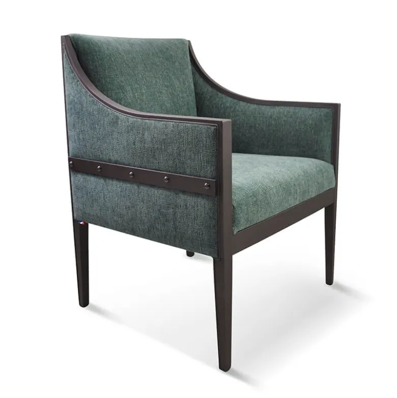 Loic Fauteuil de style en tissu fabriqué en France