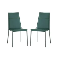 Lolas S Chaise en croûte de cuir fabrication italienne avec liseré
