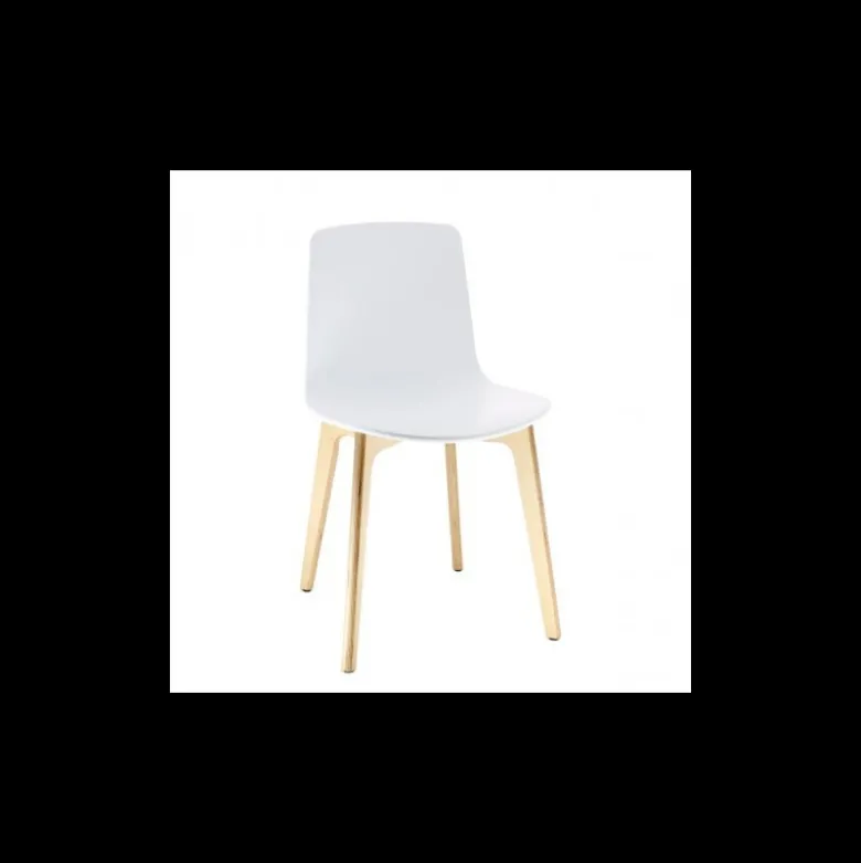 Lottus Enea® Chaise design en polypropylène et pieds bois