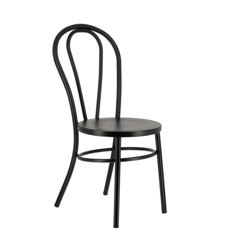 MadinaChaise bistrot vintage en métal noir
