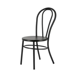 MadinaChaise bistrot vintage en métal noir