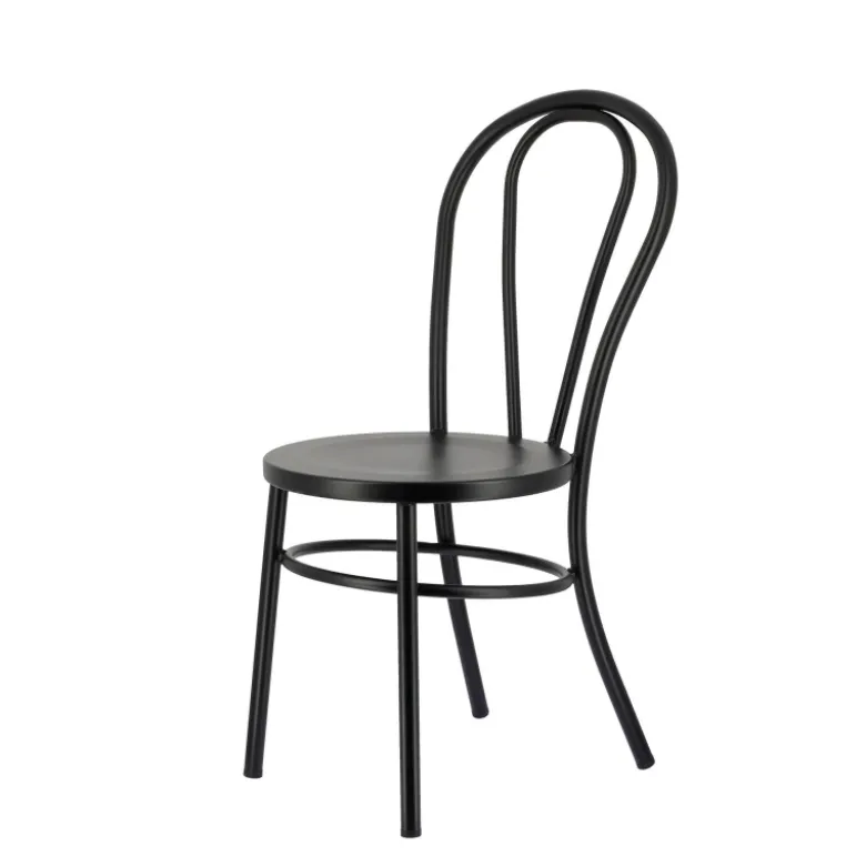 MadinaChaise bistrot vintage en métal noir