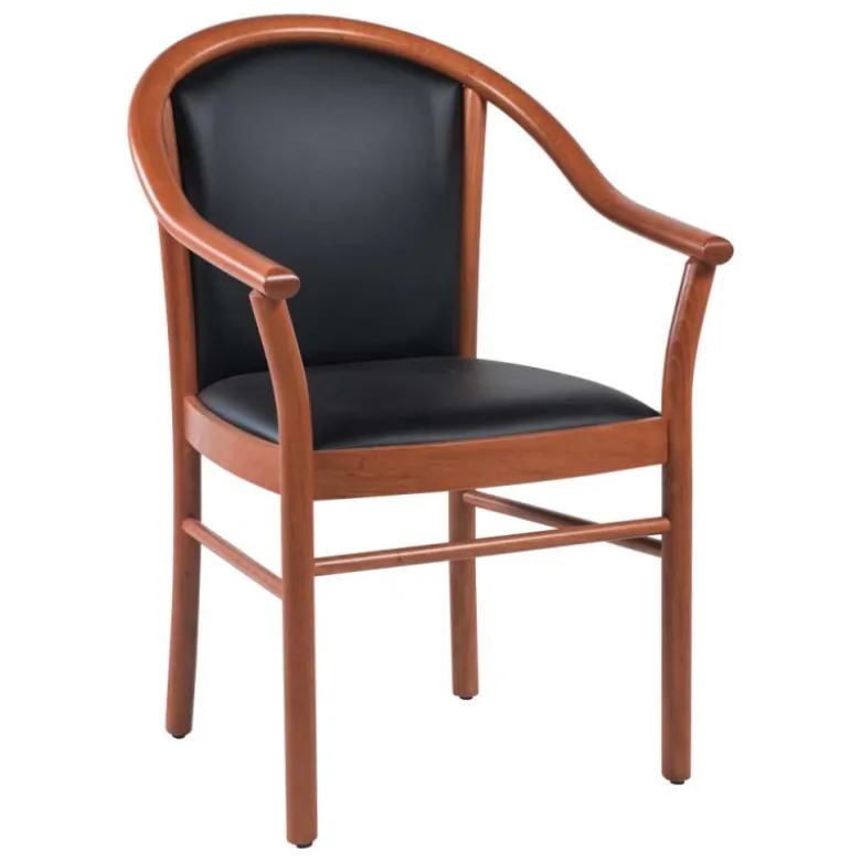 Manuela Fauteuil bridge en bois avec assise et dossier rembourrés