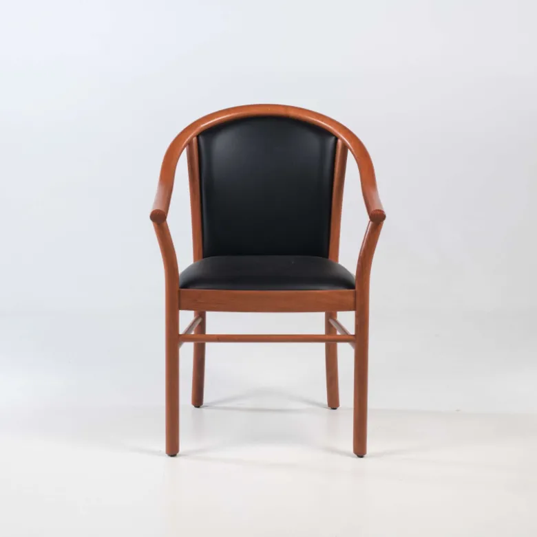 Manuela Fauteuil bridge en bois avec assise et dossier rembourrés