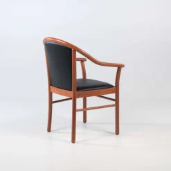 Manuela Fauteuil bridge en bois avec assise et dossier rembourrés