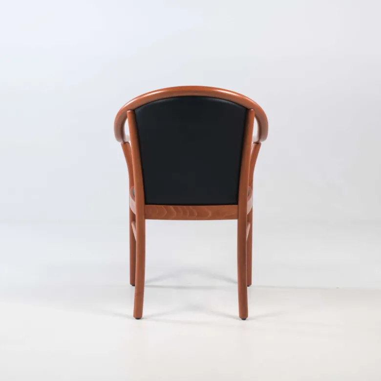 Manuela Fauteuil bridge en bois avec assise et dossier rembourrés