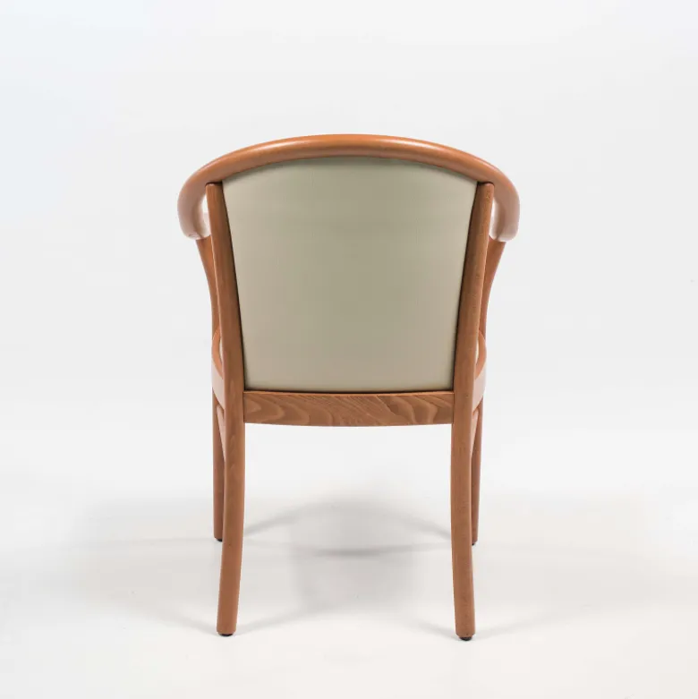 Manuela Fauteuil bridge en bois avec assise et dossier rembourrés