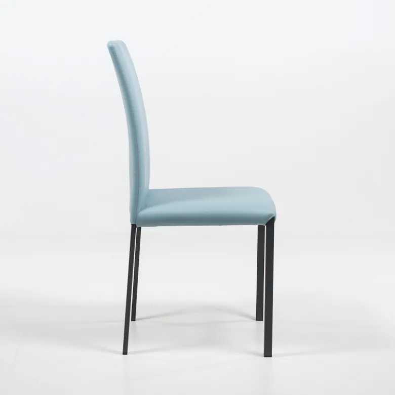 Marion H Chaise de salle à manger contemporaine en synthétique et métal