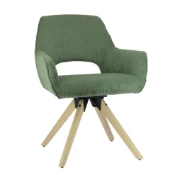 Marius Fauteuil cocooning en tissu avec pieds bois massif
