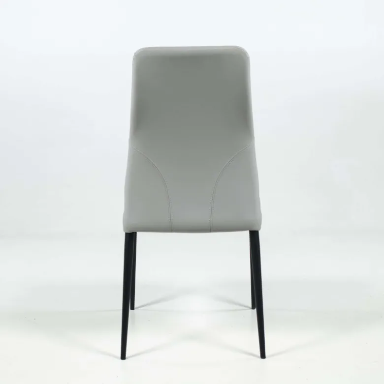 Mathilde Chaise de séjour moderne italienne en synthétique et pieds en métal