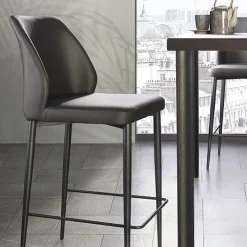 Mathilde Tabouret snack moderne rembourré pieds en métal