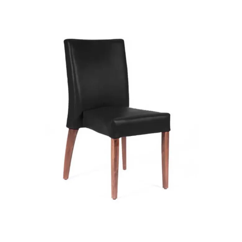 Matias stack Chaise confortable empilable en simili avec pieds en bois