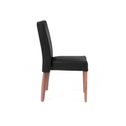 Matias stack Chaise confortable empilable en simili avec pieds en bois