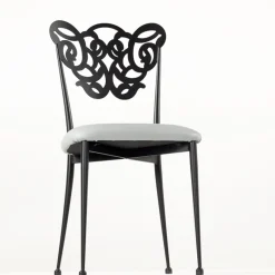 Milos Chaise provençale en métal assise synthétique rembourrée