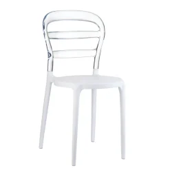 Miss Bibi Chaise moderne en polycarbonate transparent et polypropylène