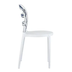 Miss Bibi Chaise moderne en polycarbonate transparent et polypropylène