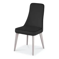 Nadine Chaise de salle à manger italienne en synthétique et pieds en bois massif