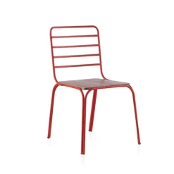 Nantes Chaise en métal vintage assise bois